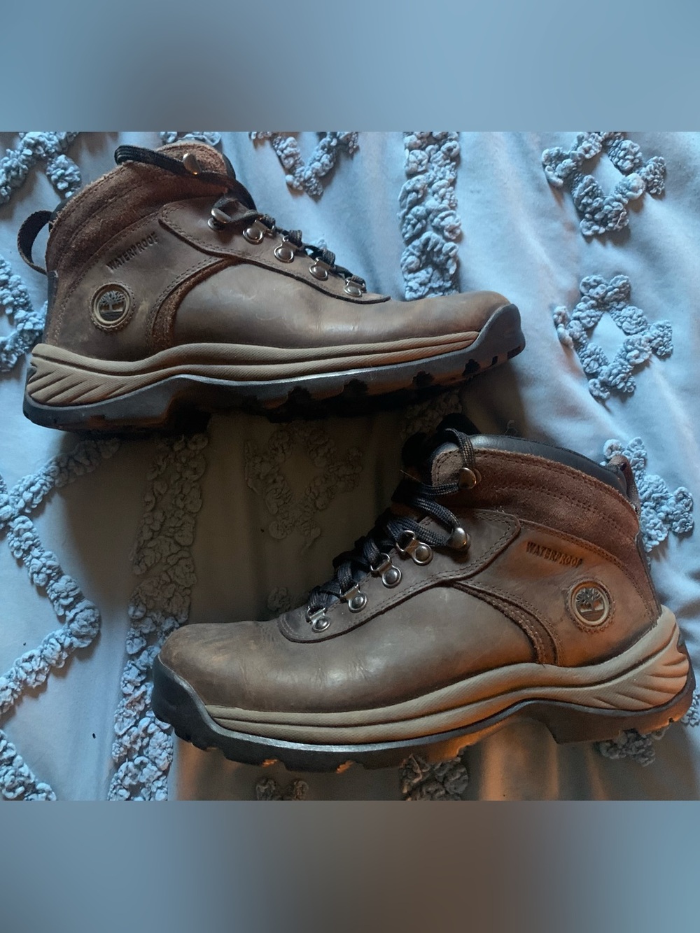Timberland Women's Brown Leather Lace-Up Waterproof Winter Boots